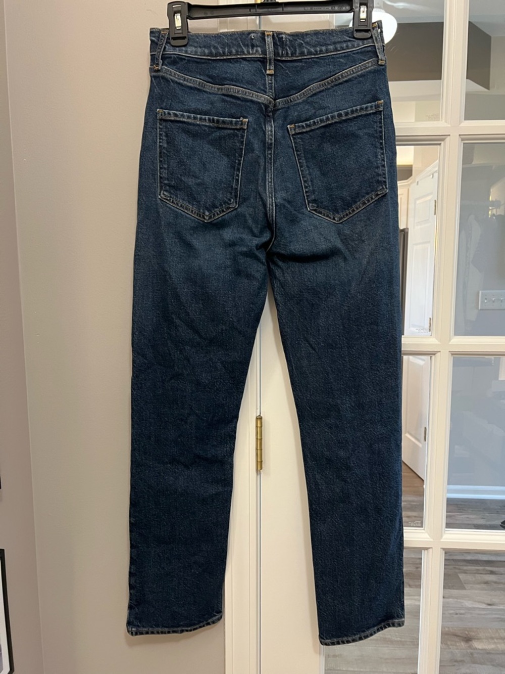 Agolde Straight Leg Jeans in Deep Blue Wash size 27 EUC - Picture 5 of 13
